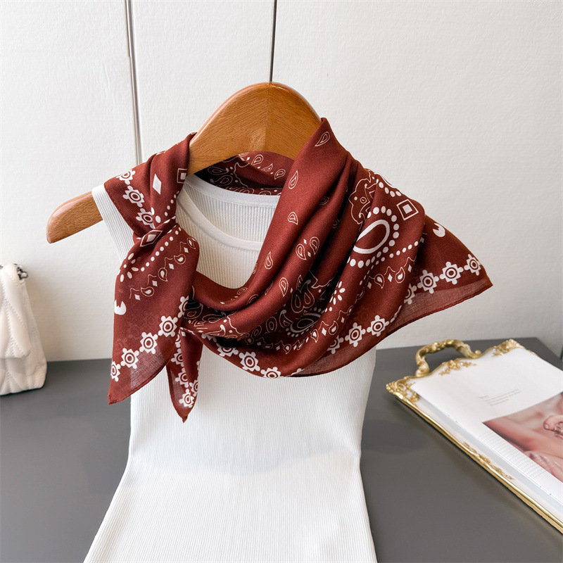 Pure Cotton Women Scarf Square - Bandana Cotton 评论和价格