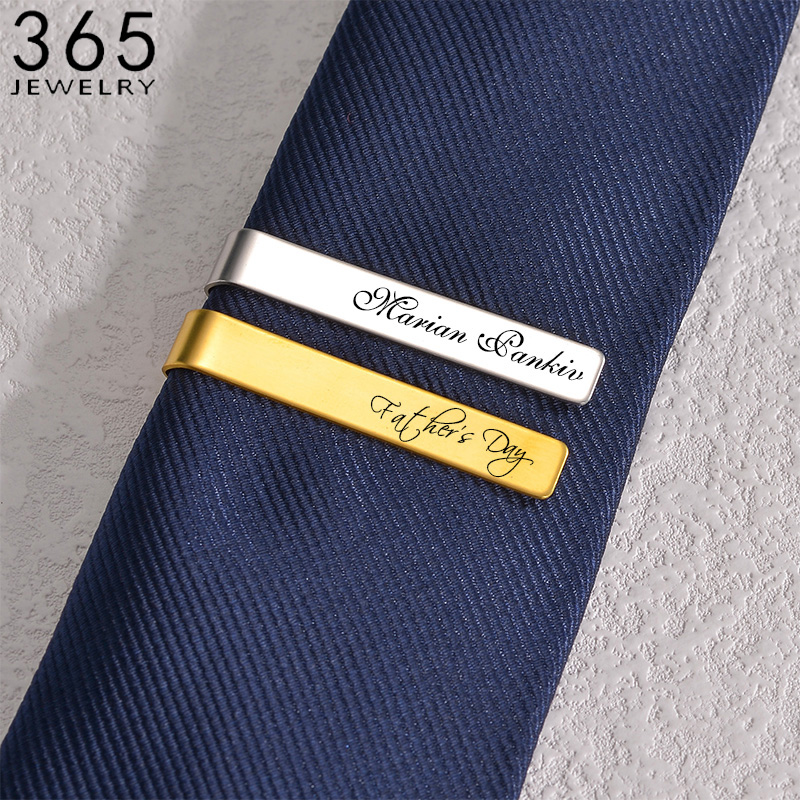 Stainless Steel Engraved Name  - Tie Bar Set Gift 评论和价格