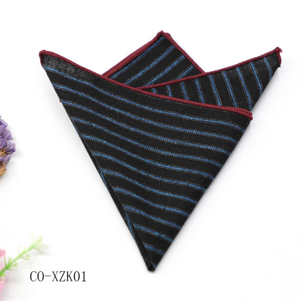 Solid Striped Brown Pocket Squ - Handkerchief Cotton Men 评论和价格