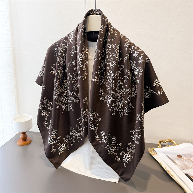 Luxury Vintage 90X90cm Square  - Face Scarf Mask 评论和价格