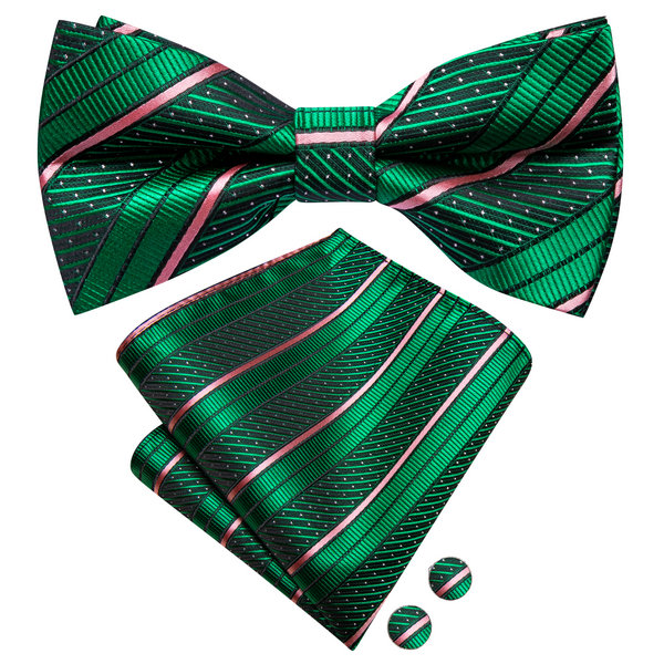 Mens Bow Tie Hanky Cufflinks P - Bow Tie Pre Tied 评论和价格