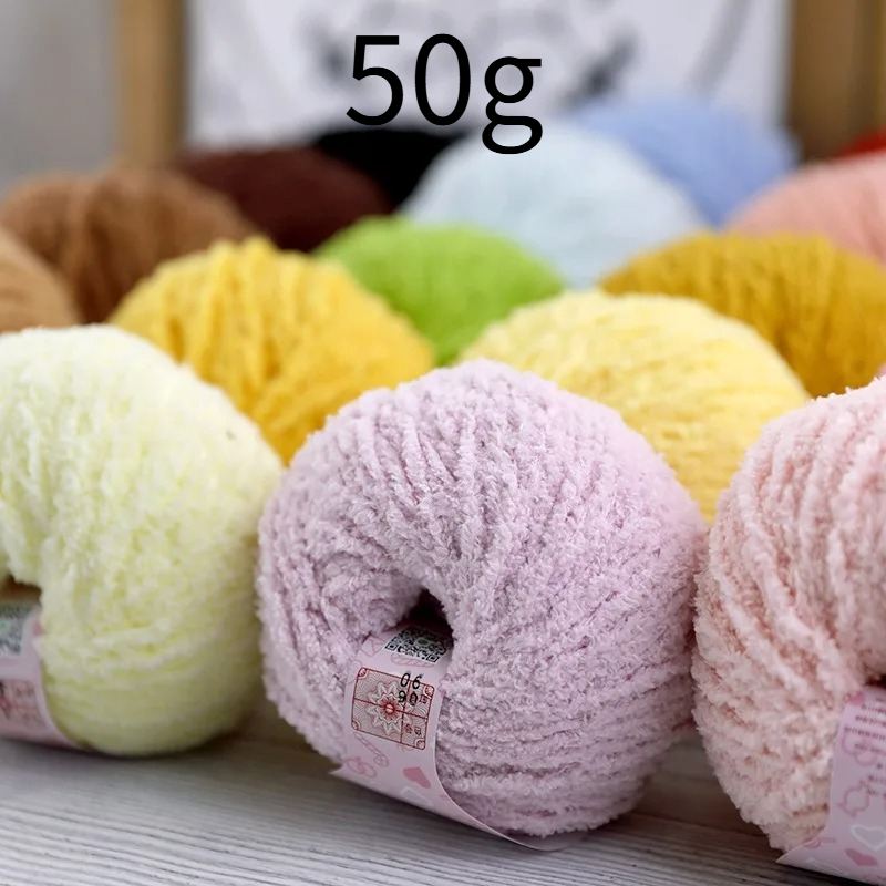 50g Short Plush Yarn 70m, DIY  - Woven Scarf Blanket 评论和价格