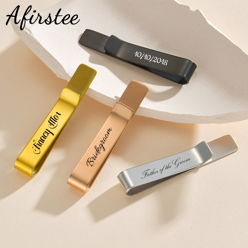 Afirstee Stainless Steel Engra - Tie Bar Set Gift 评论和价格
