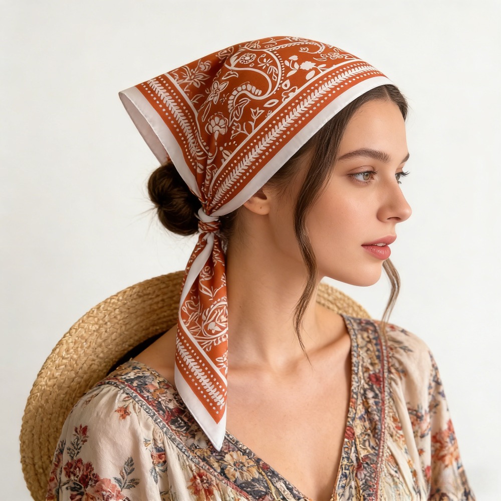 1Pc cashew print fashion silk  - Scarf Silk Square 评论和价格