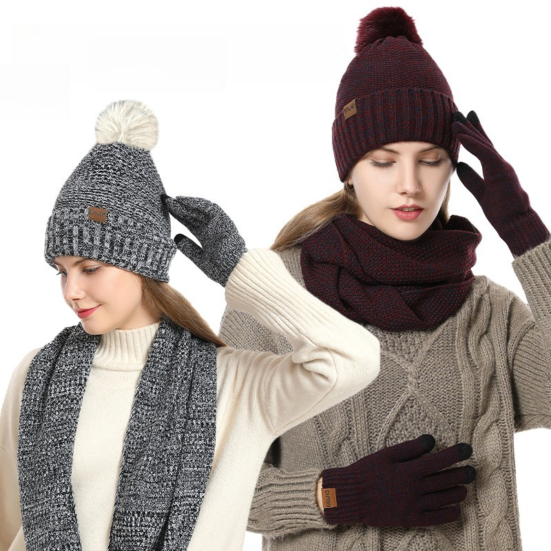 Women Winter 3Pcs Fleece Lined - Infinity Scarf Knit 评论和价格