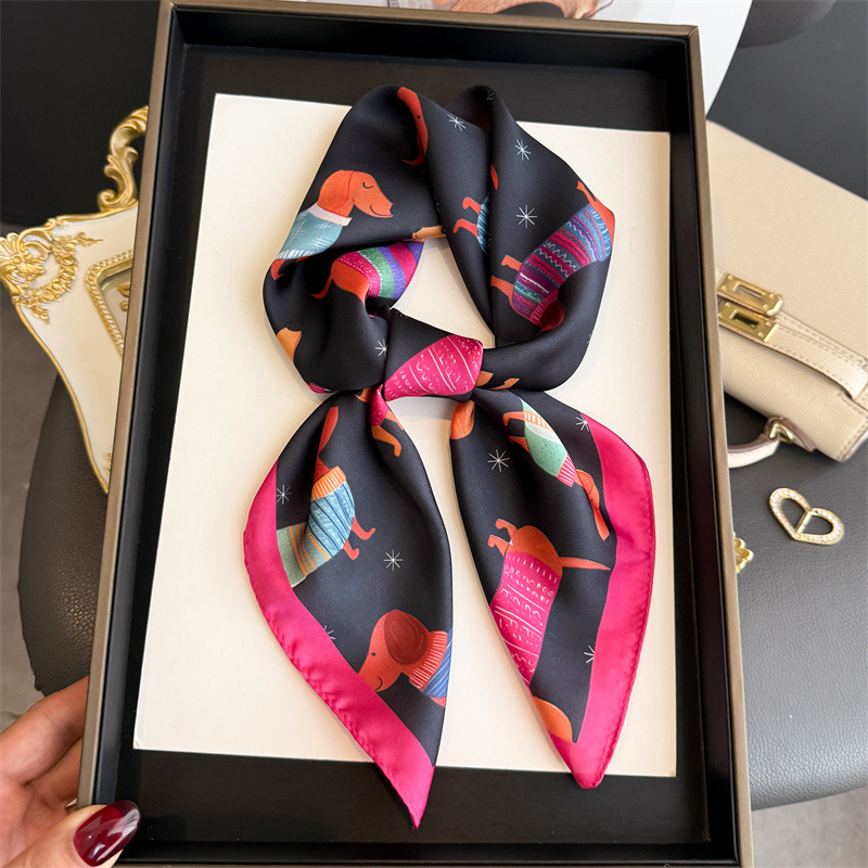 Fashion Wiener Dog Print Banda - Scarf Silk Square 评论和价格