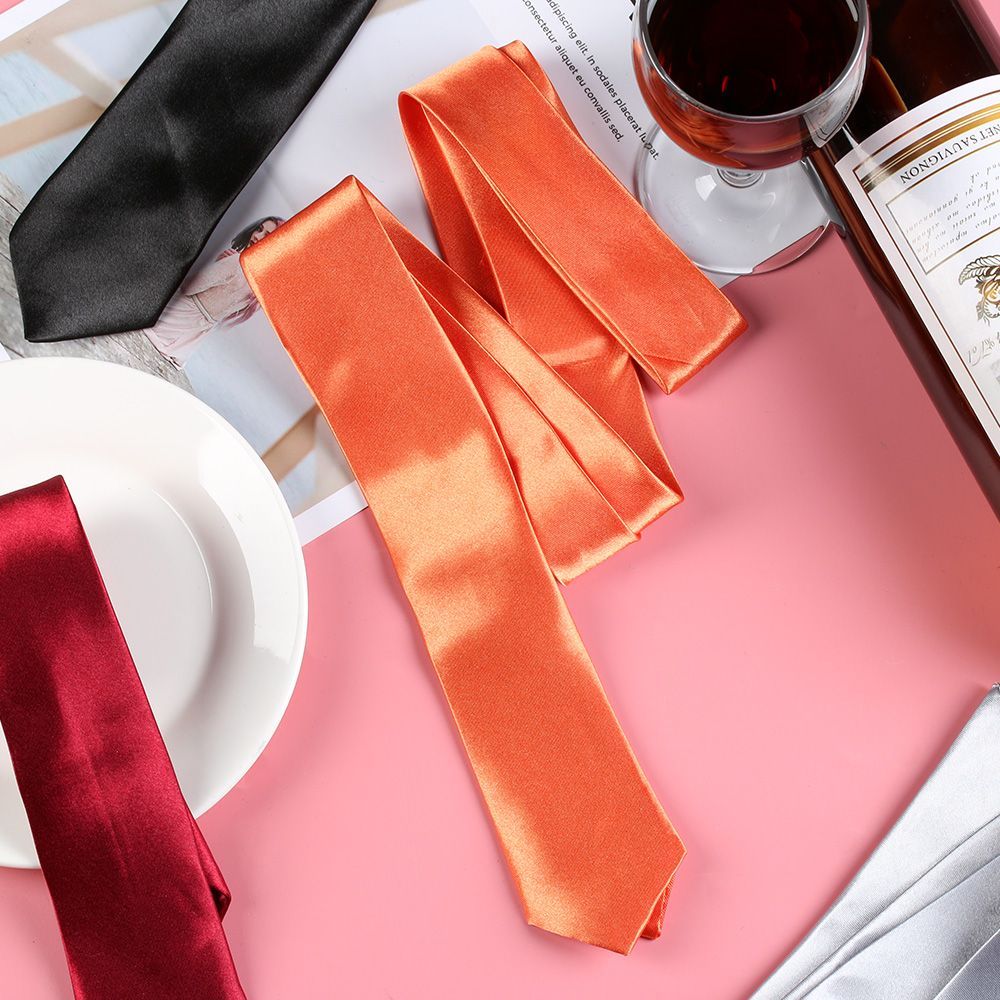 Slim Skinny Solid Neck Necktie - Skinny Tie Men 评论和价格