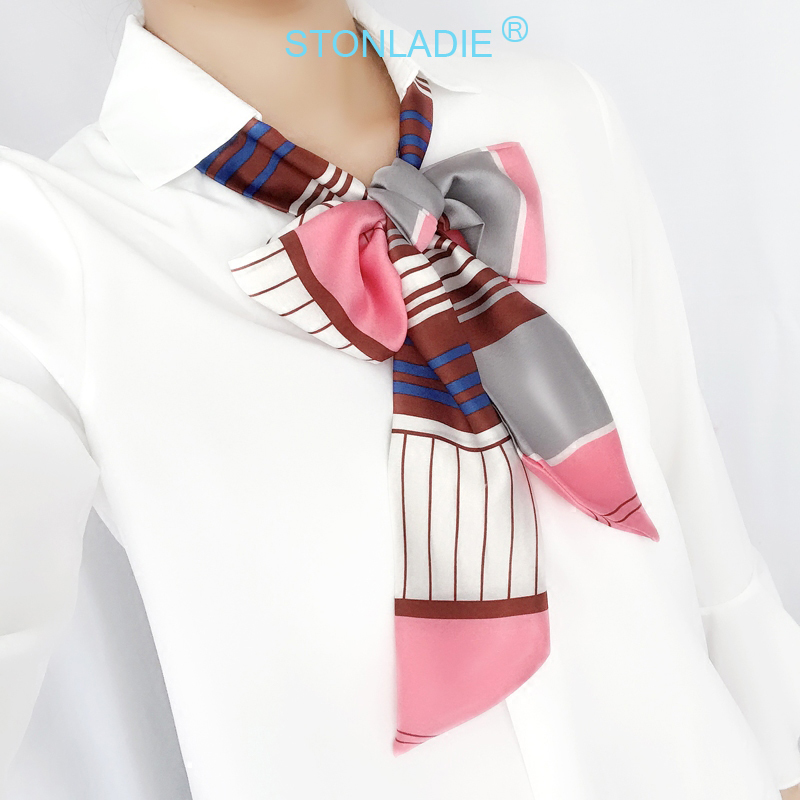 TOP Small Long Silk Neckerchie - Silk Tie Striped 评论和价格