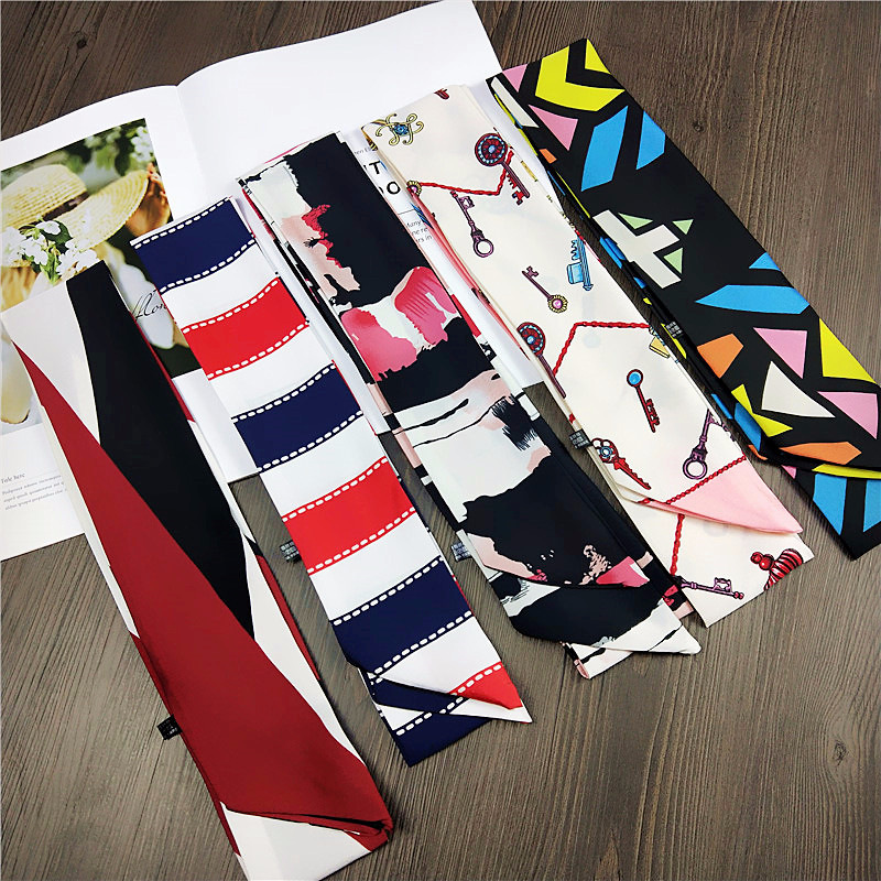 TOP Small Long Silk Neckerchie - Silk Tie Striped 评论和价格
